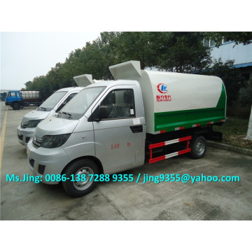 1.5 ton small garbage truck,Karry Brand bin lifter garbage truck made in China